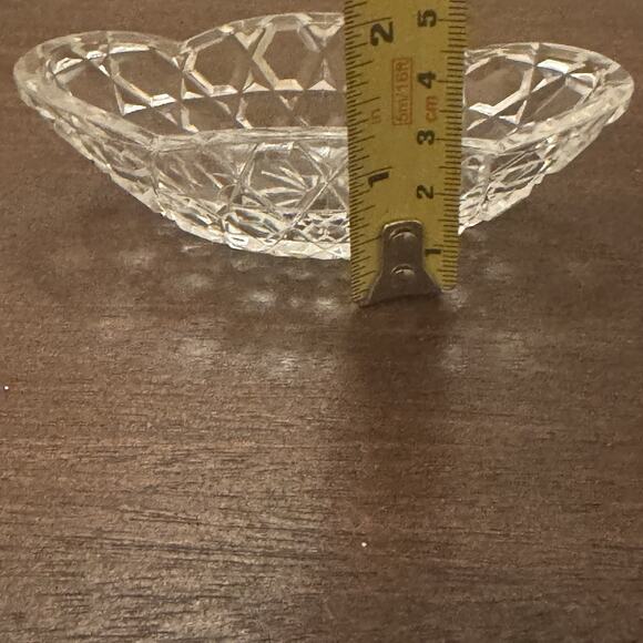 VTG Salt Cellar Oval Clear Glass Open Starburst Star Trinket Dish Candy Bowl - Picture 14 of 14